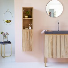 Wandschrank aus Metall und Teak 40 Michal - - Tikamoon