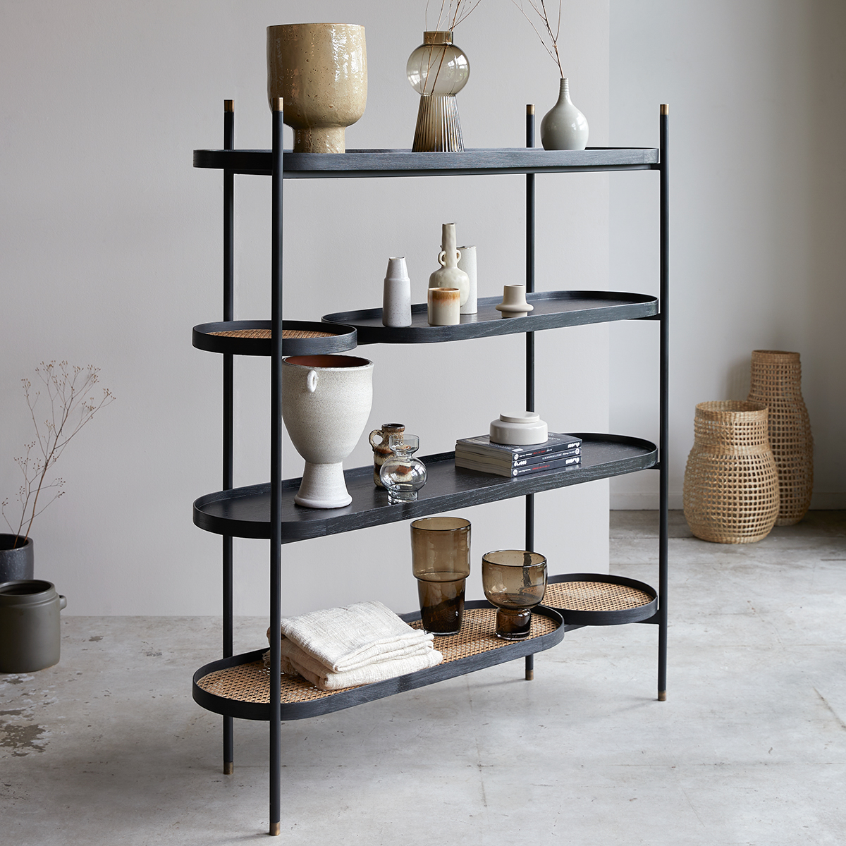 Alex mindi and canework bookcase Alex mindi and canework bookcase