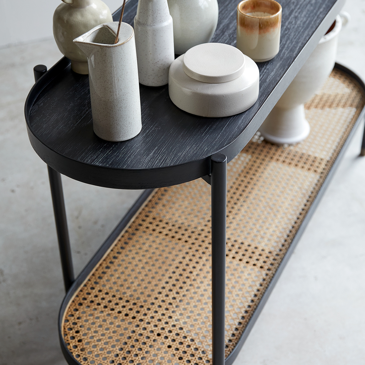 Alix mindi and canework console table Alix mindi and canework console table