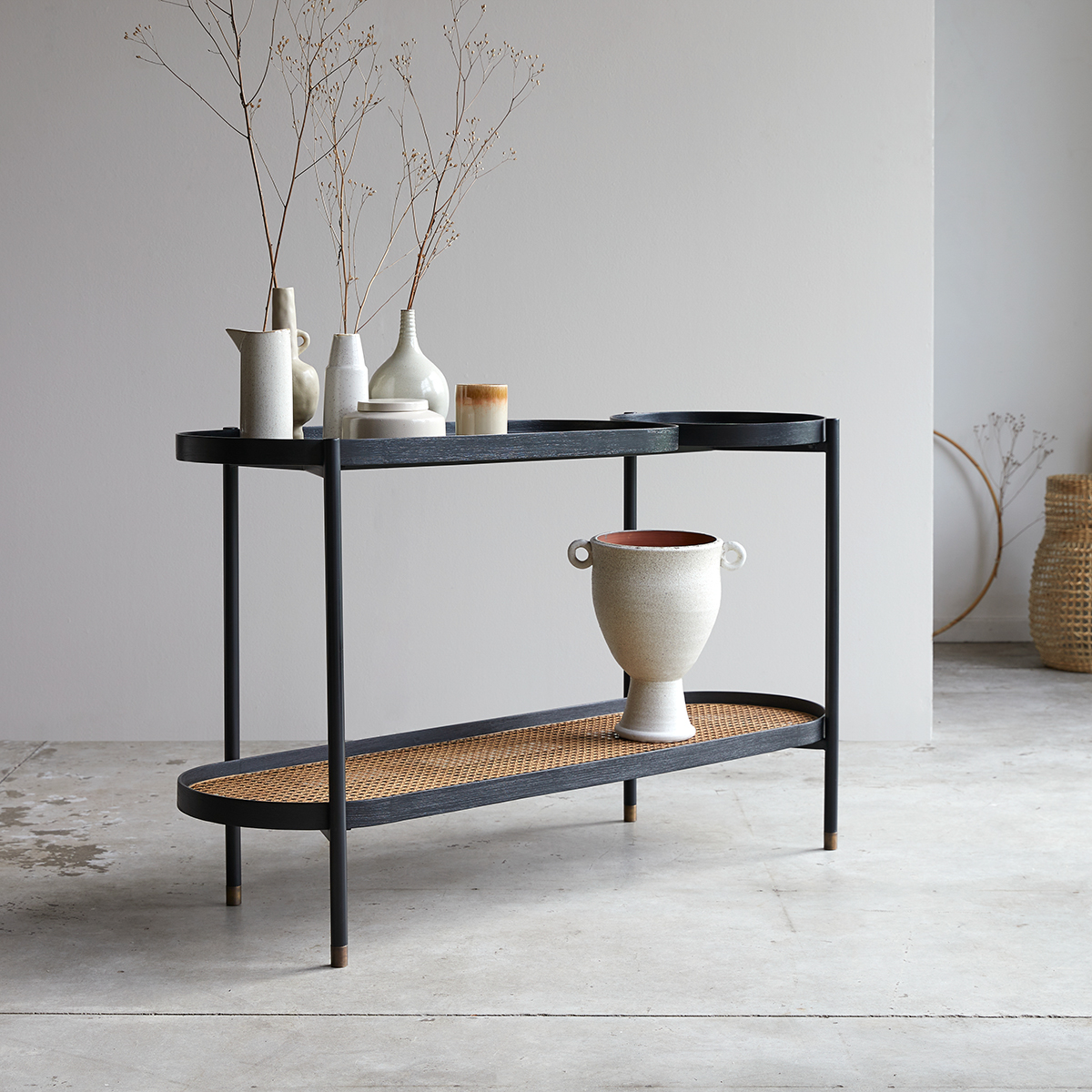 Alix mindi and canework console table Alix mindi and canework console table