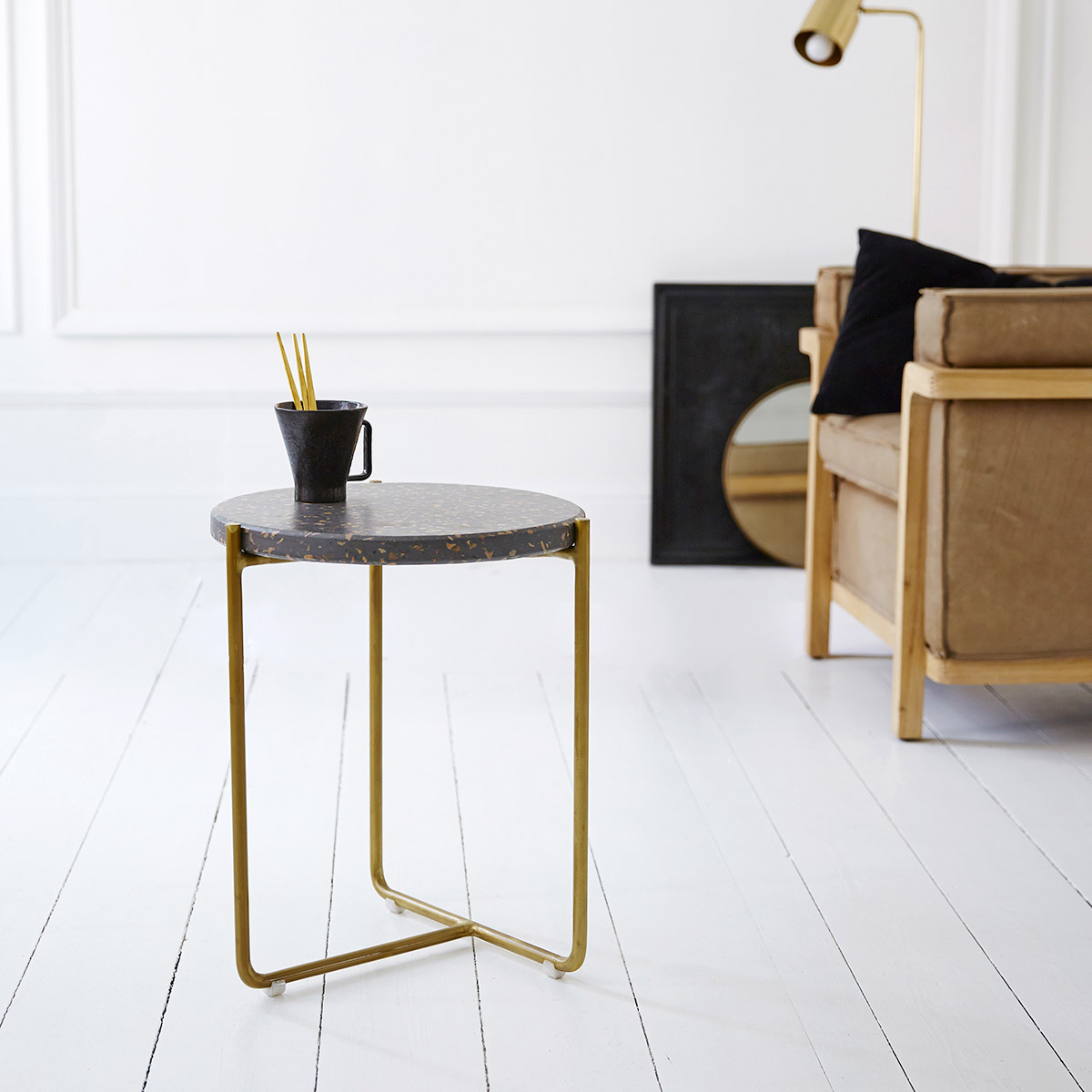 Anatole metal and terrazzo Side table grey Anatole metal and terrazzo Side table grey