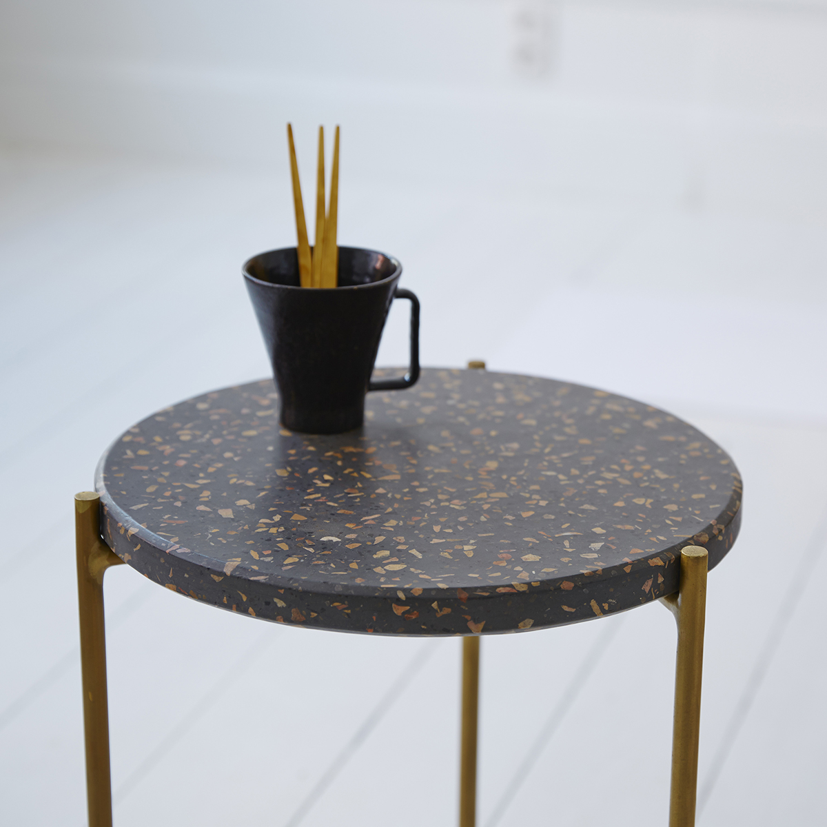 Anatole metal and terrazzo Side table grey Anatole metal and terrazzo Side table grey