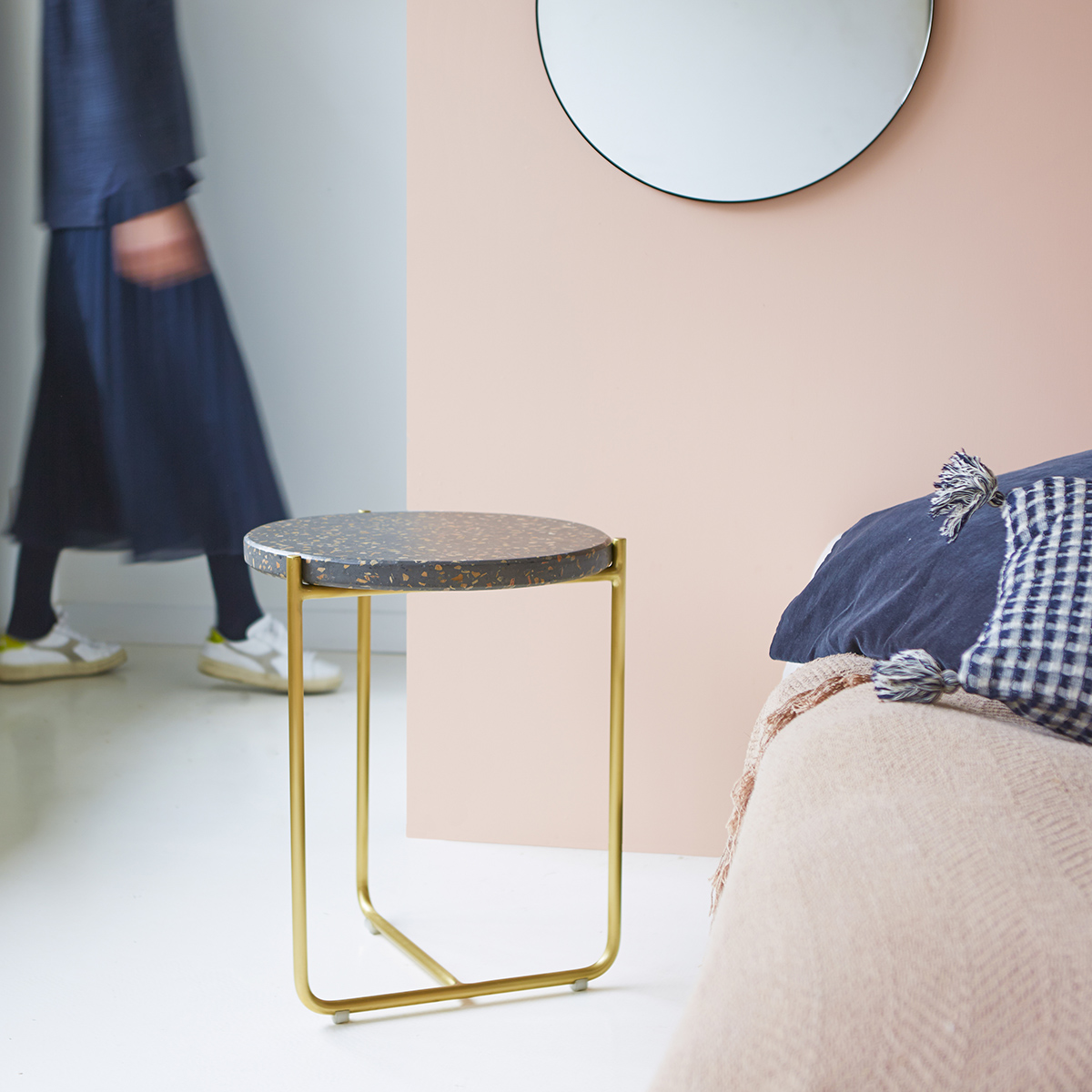 Anatole Terrazzo and Metal Bedside Table Anatole Terrazzo and Metal Bedside Table