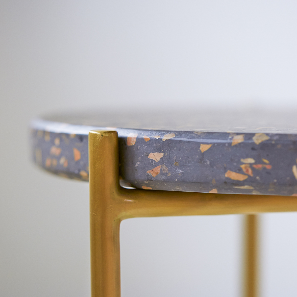 Anatole Terrazzo and Metal Bedside Table Anatole Terrazzo and Metal Bedside Table