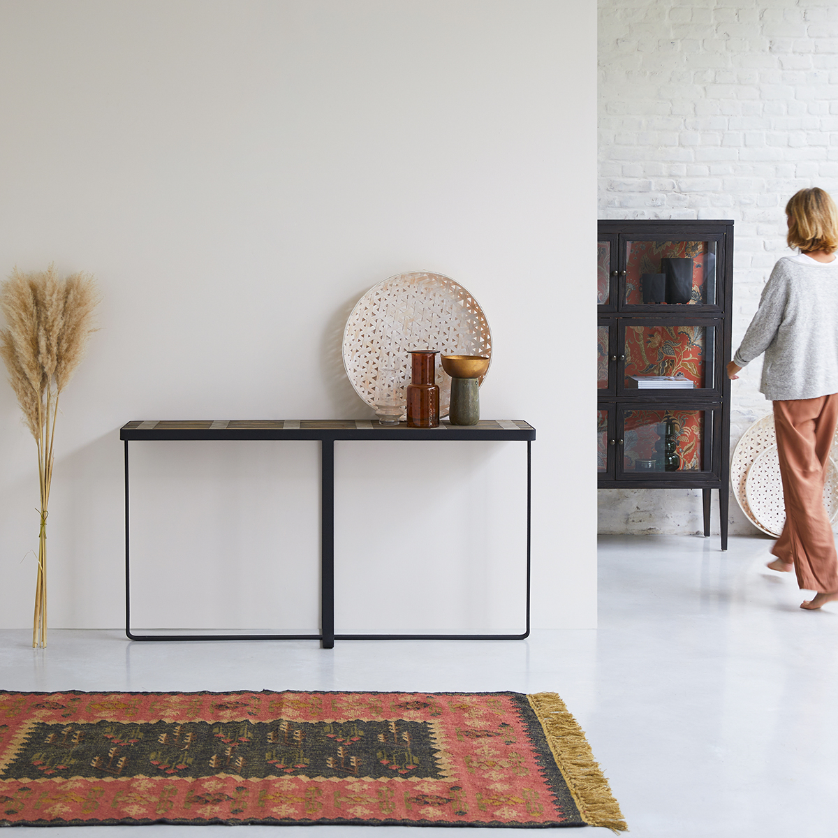 Anil solid pine and metal Console table Anil solid pine and metal Console table