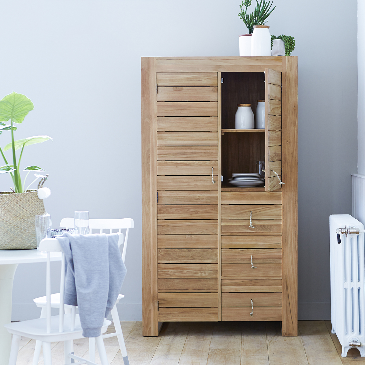 Armoire de rangement en teck massif 180 Minimalys Armoire de rangement en teck massif 180 Minimalys