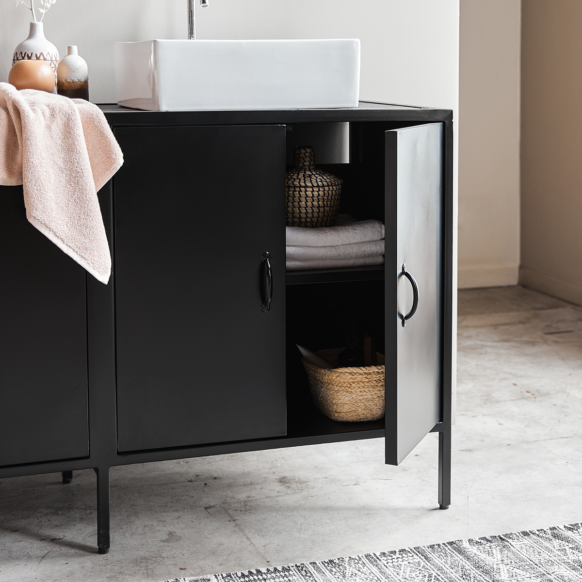 Arsène metal and mango wood vanity unit 140 Arsène metal and mango wood vanity unit 140