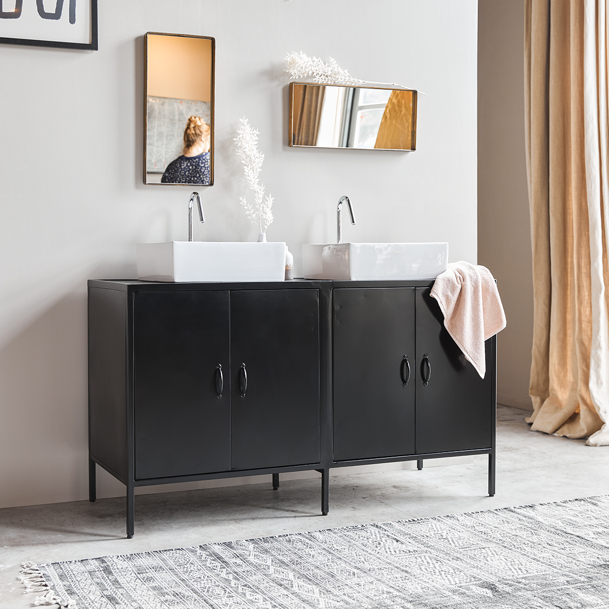 Arsène metal and mango wood vanity unit 140 Arsène metal and mango wood vanity unit 140