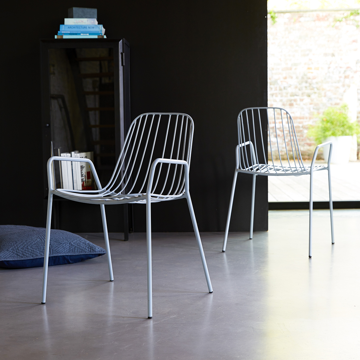 Arty Metal Armchair Bleu Grey Arty Metal Armchair Bleu Grey