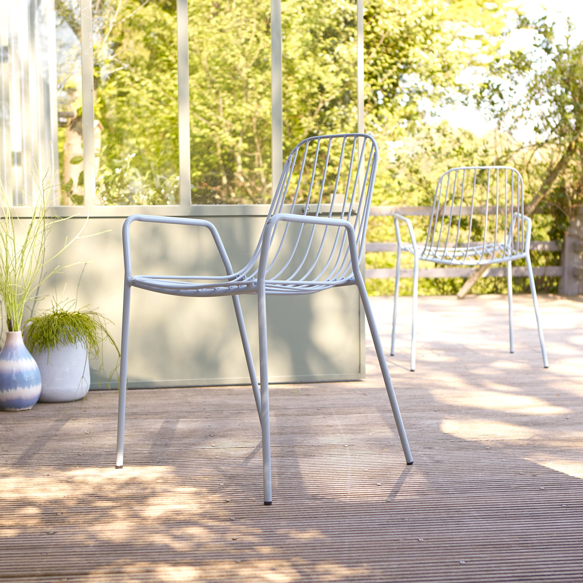 Arty Metal Outdoor Armchair Bleu Grey Arty Metal Outdoor Armchair Bleu Grey