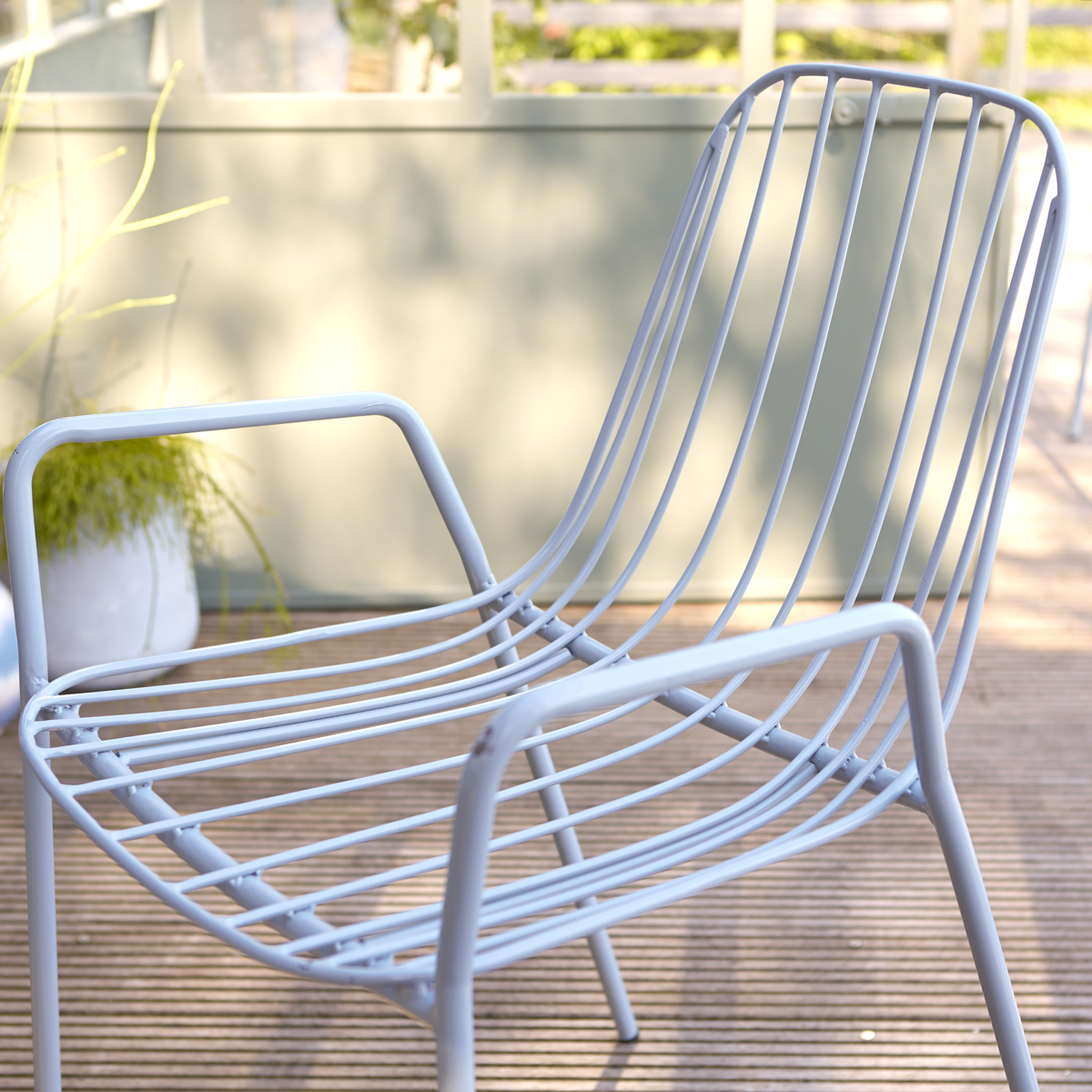 Arty Metal Outdoor Armchair Bleu Grey Arty Metal Outdoor Armchair Bleu Grey