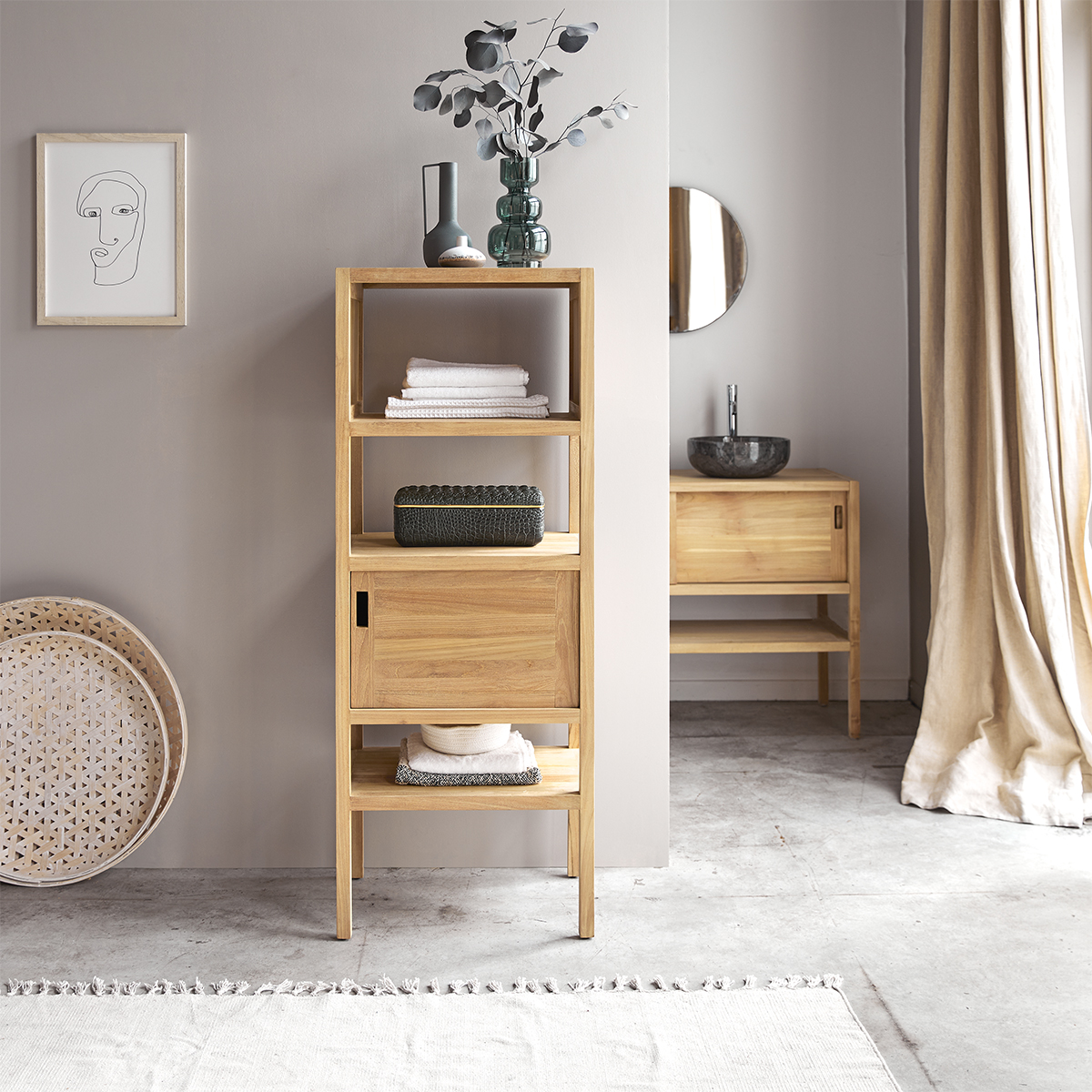 Arty teak column 140 Arty teak column 140