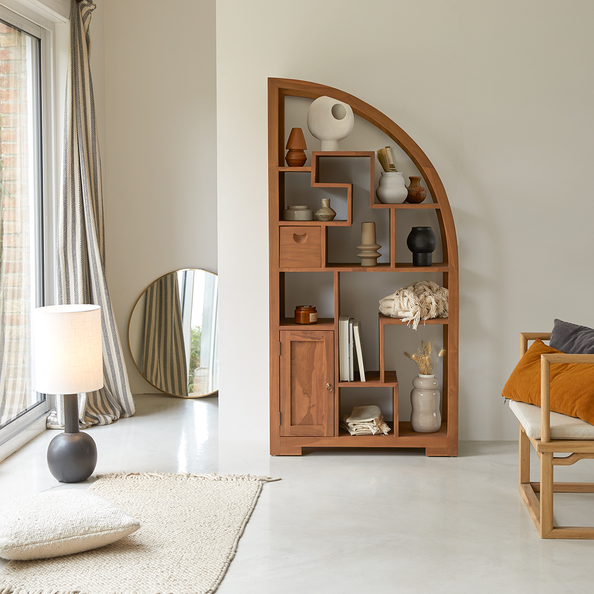 Bücherregal aus Teak 90x180 Zen Alco Tipo Bücherregal aus Teak 90x180 Zen Alco Tipo