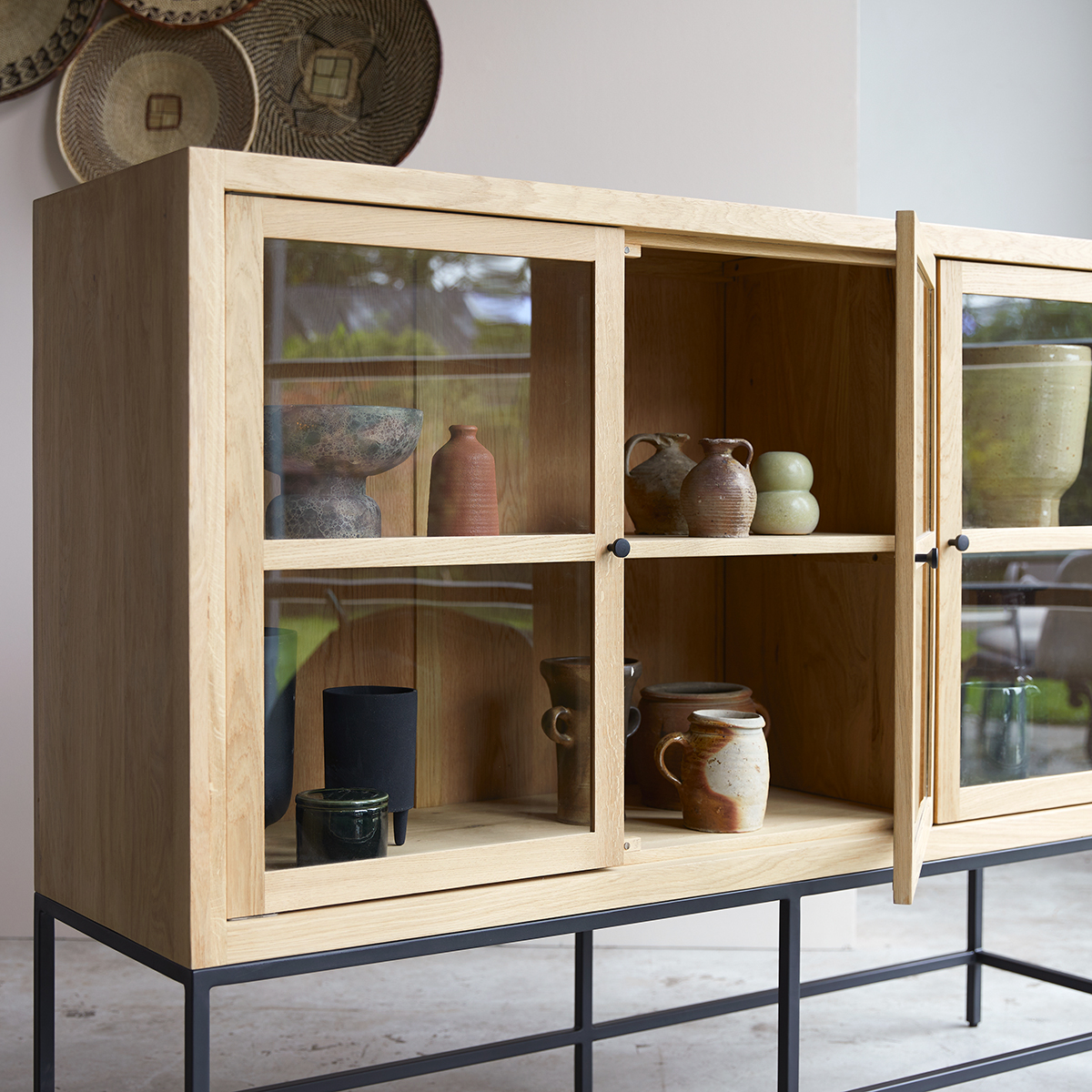 Babeth solid oak low Display cabinet Babeth solid oak low Display cabinet