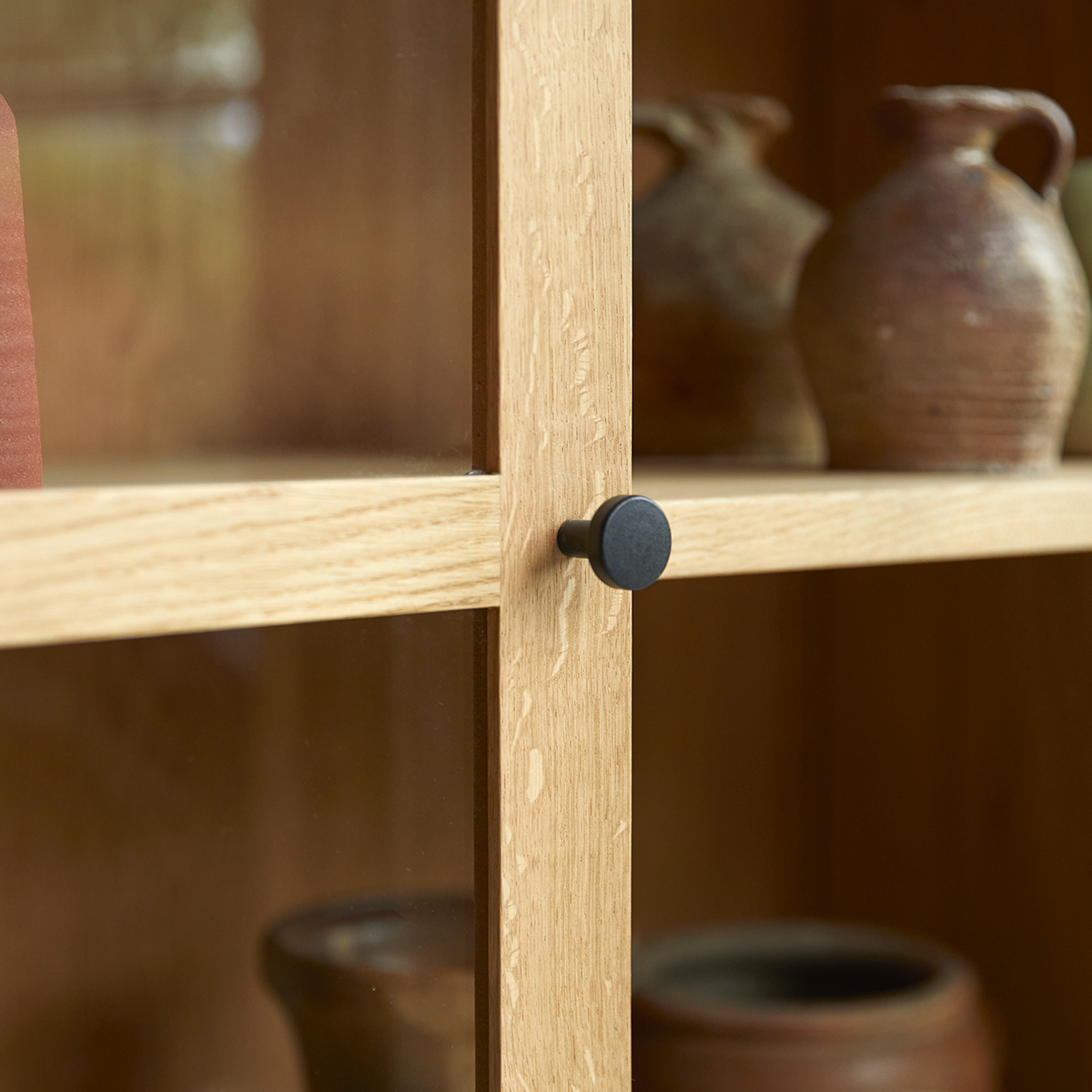 Babeth solid oak low Display cabinet Babeth solid oak low Display cabinet