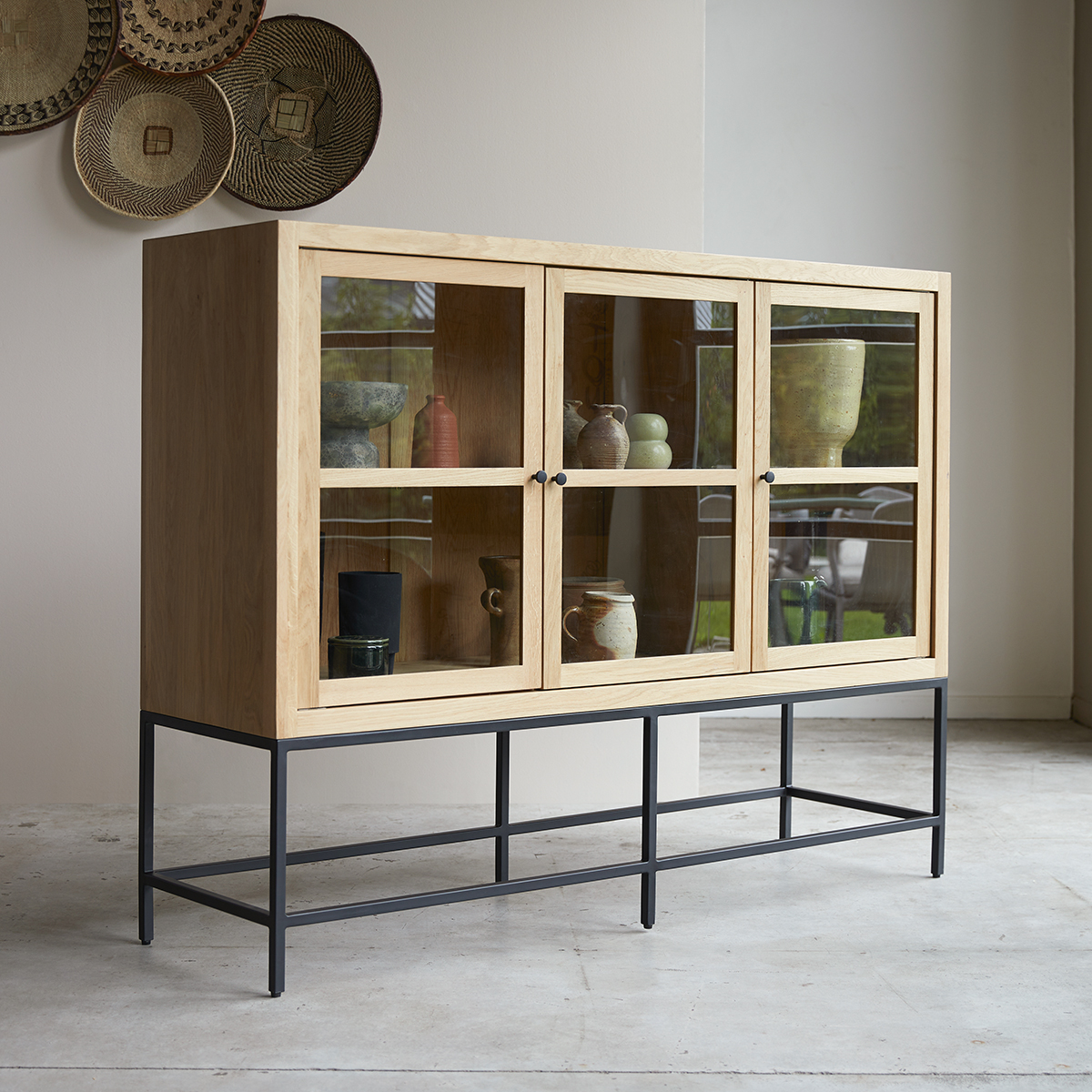 Babeth solid oak low Display cabinet Babeth solid oak low Display cabinet