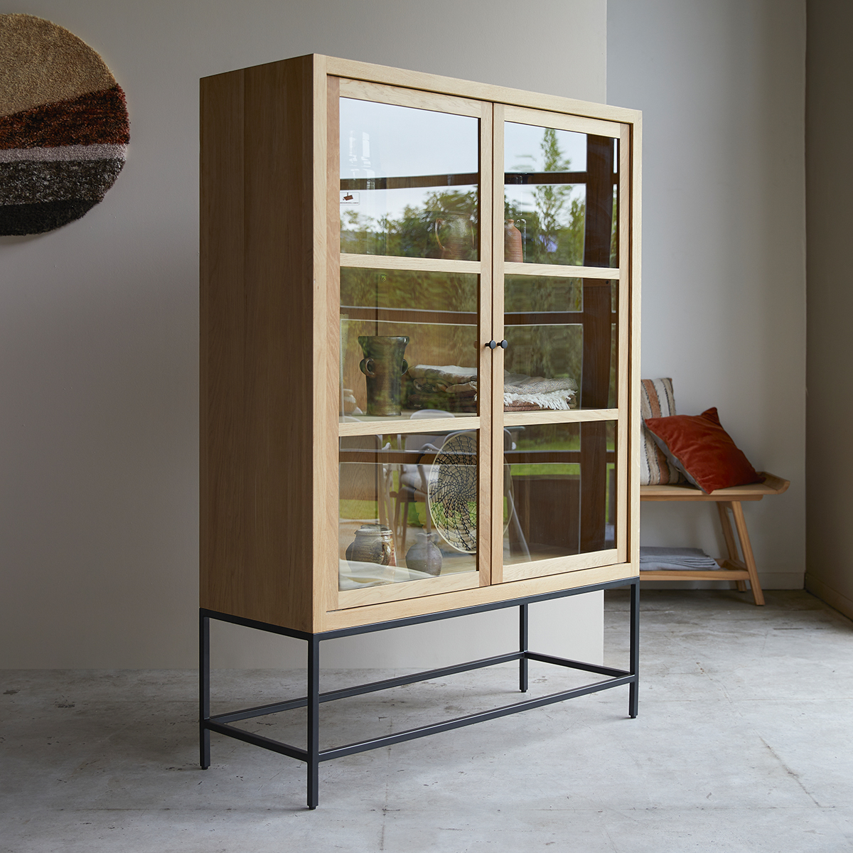 Babeth solid oak tall Display cabinet Babeth solid oak tall Display cabinet