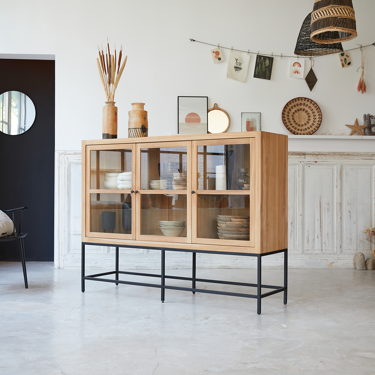 Babeth solid teak low Display cabinet Babeth solid teak low Display cabinet