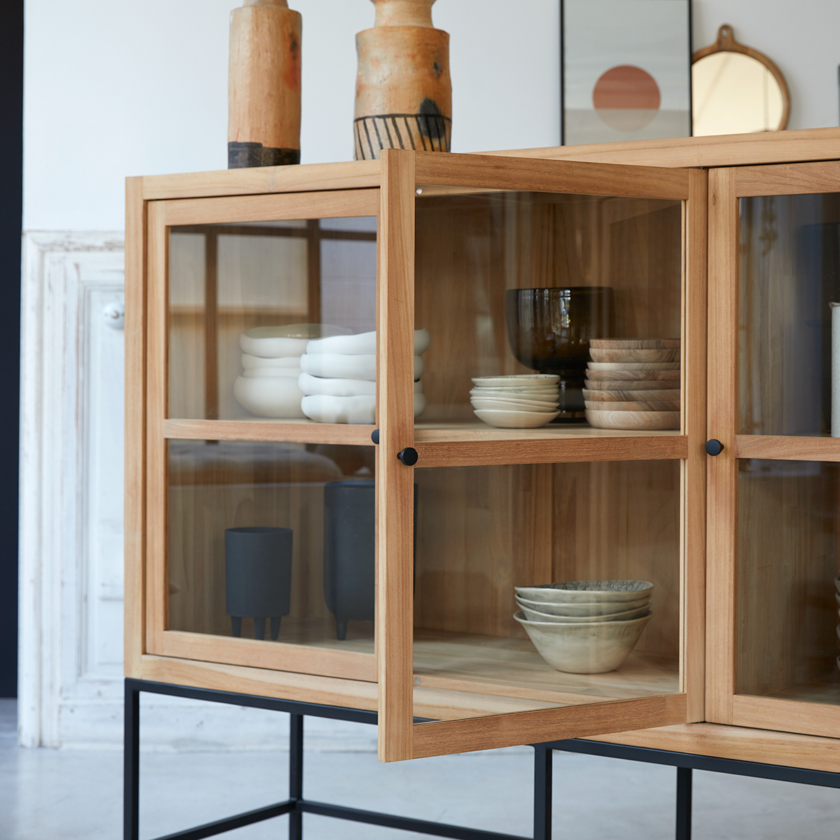 Babeth solid teak low Display cabinet Babeth solid teak low Display cabinet