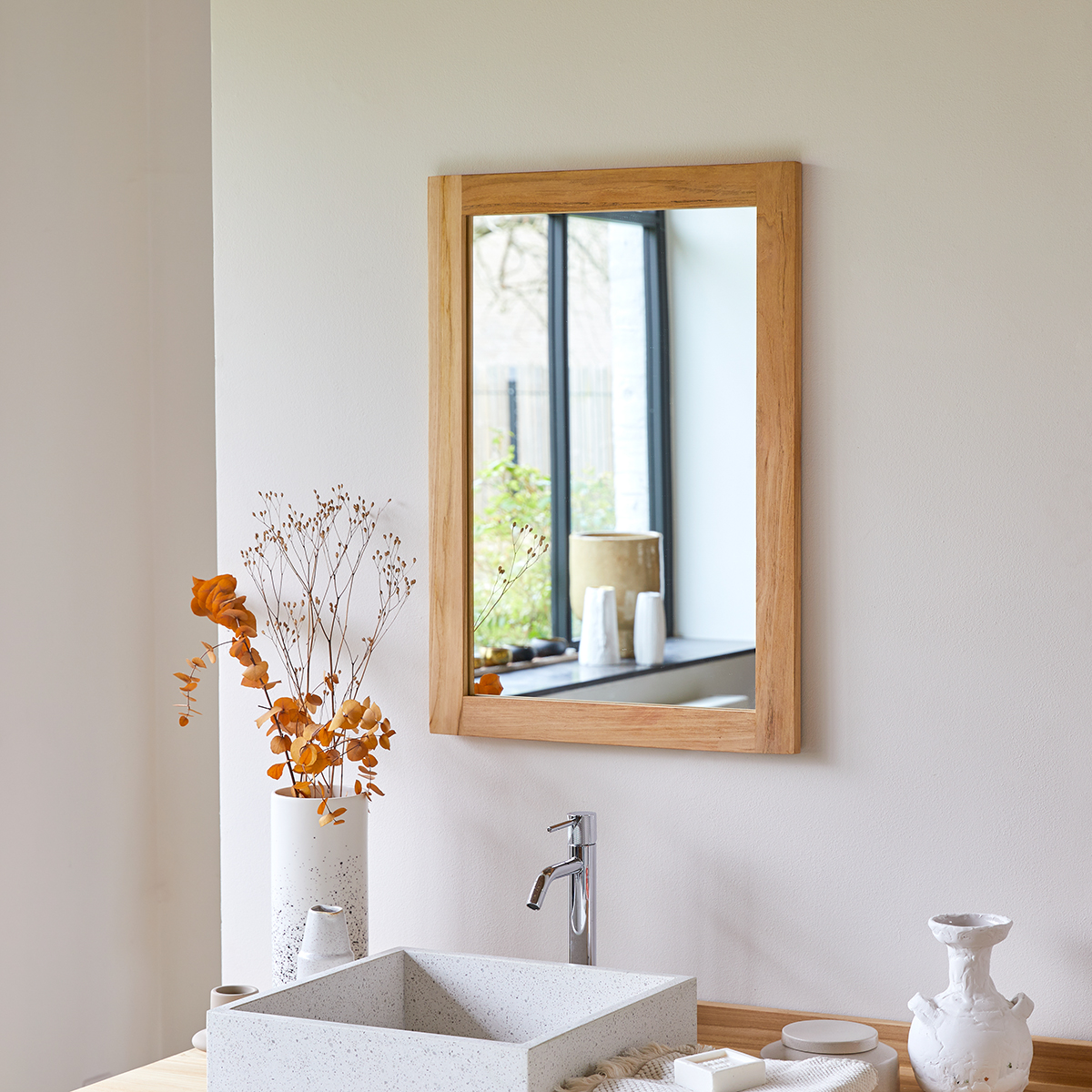 Bahya Solo Teak Mirror 70x50 Bahya Solo Teak Mirror 70x50