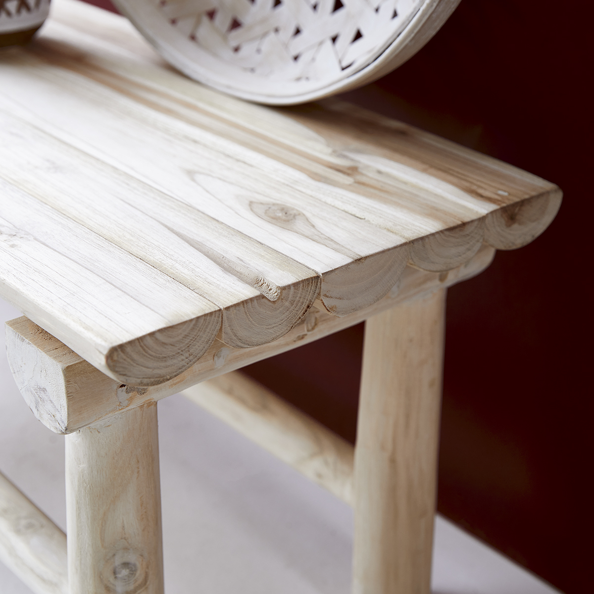 Banc déco en teck massif Kilim Banc déco en teck massif Kilim