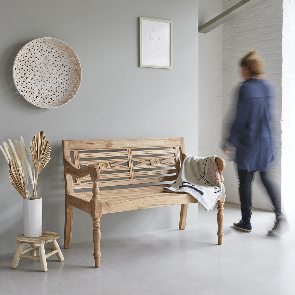 Banc en teck massif recyclé 120 Marceau Banc en teck massif recyclé 120 Marceau