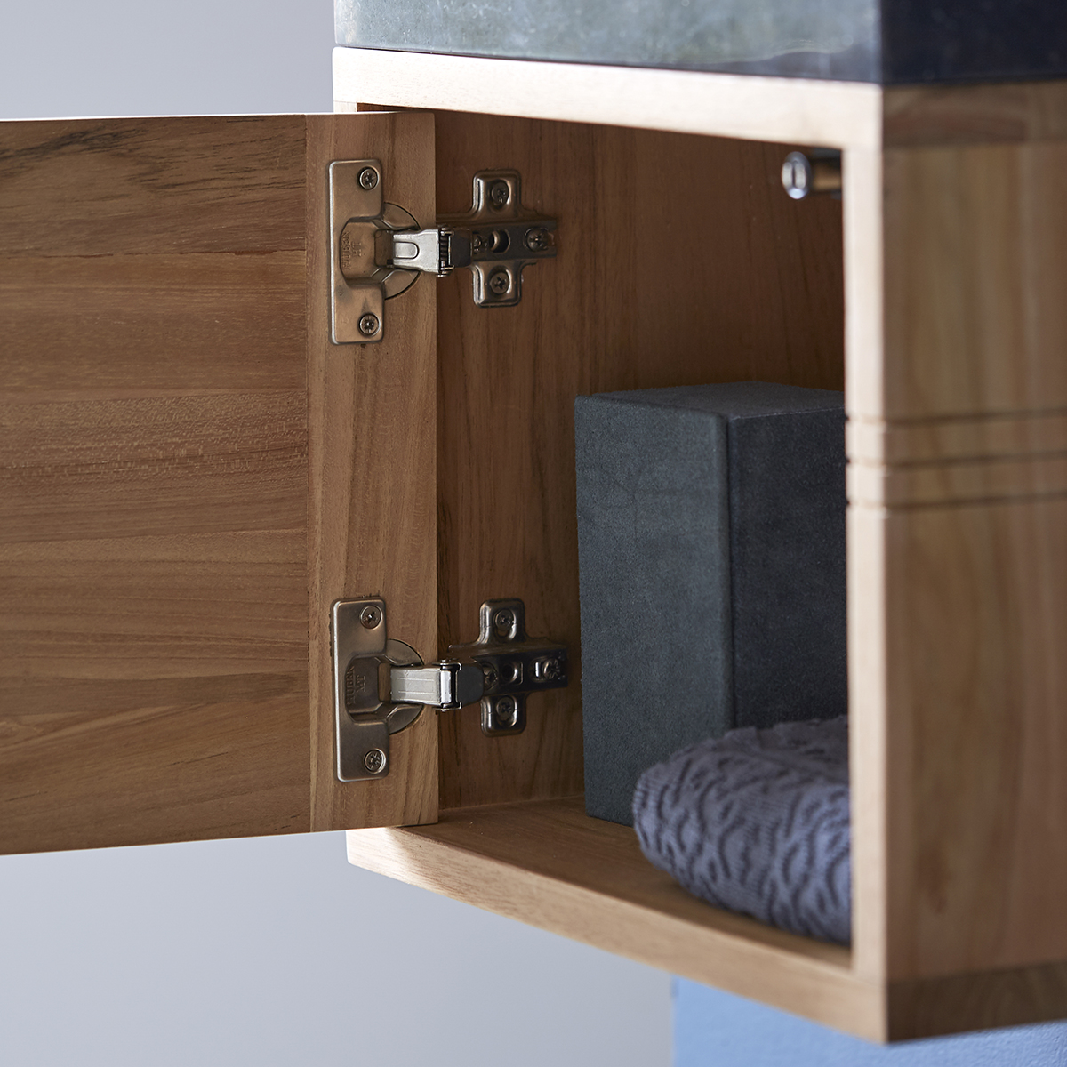 Basic solid teak and Marble Vanity Unit Black Basic solid teak and Marble Vanity Unit Black
