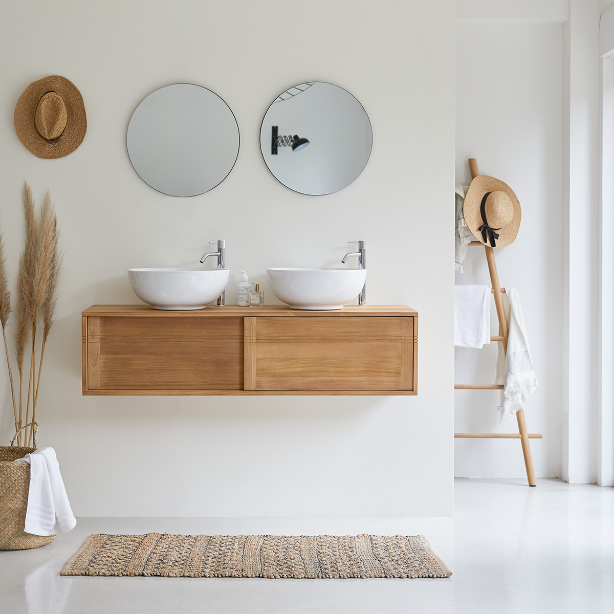 Basic solid teak Washstand 140 Basic solid teak Washstand 140