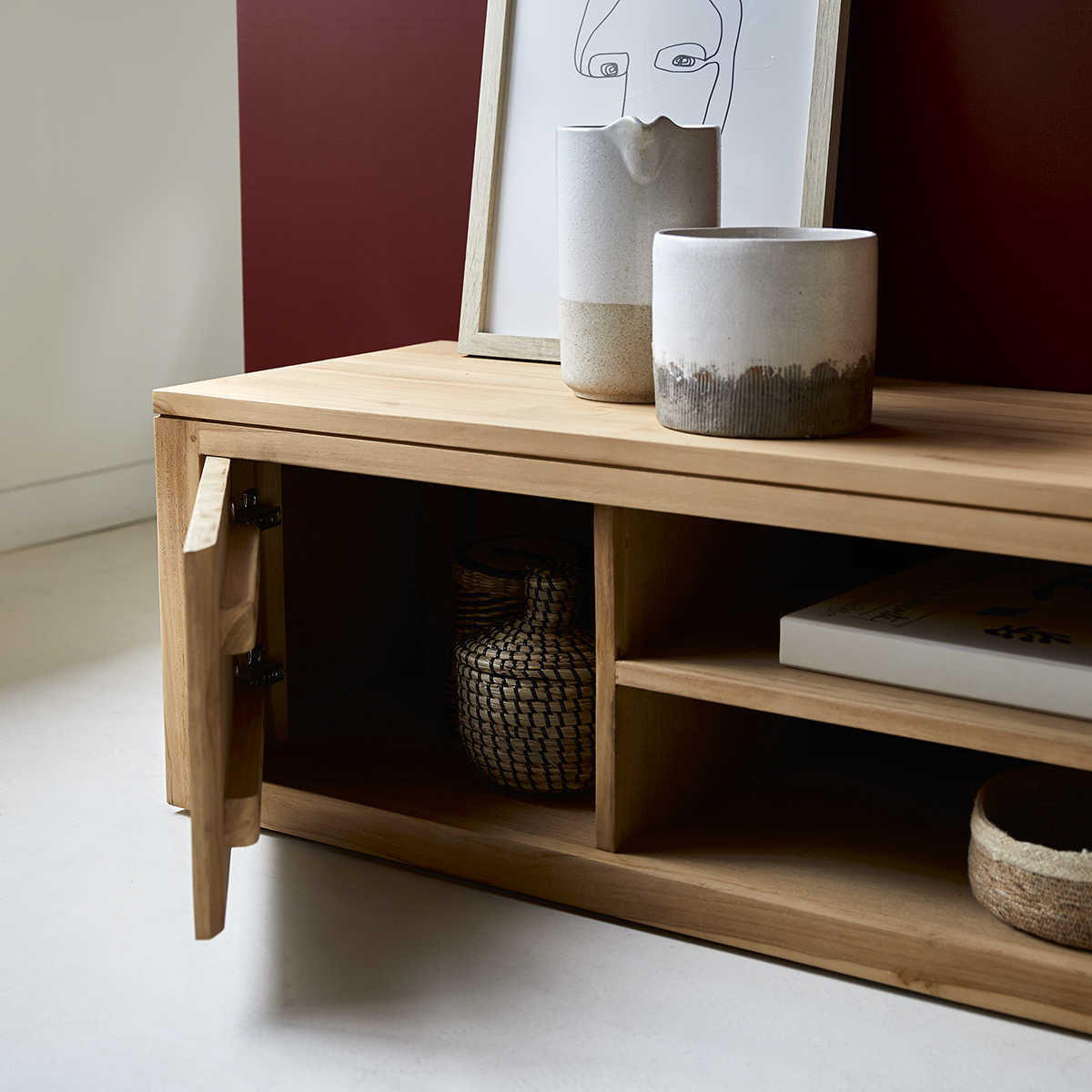 Basil Teak TV Cabinet 140 Basil Teak TV Cabinet 140