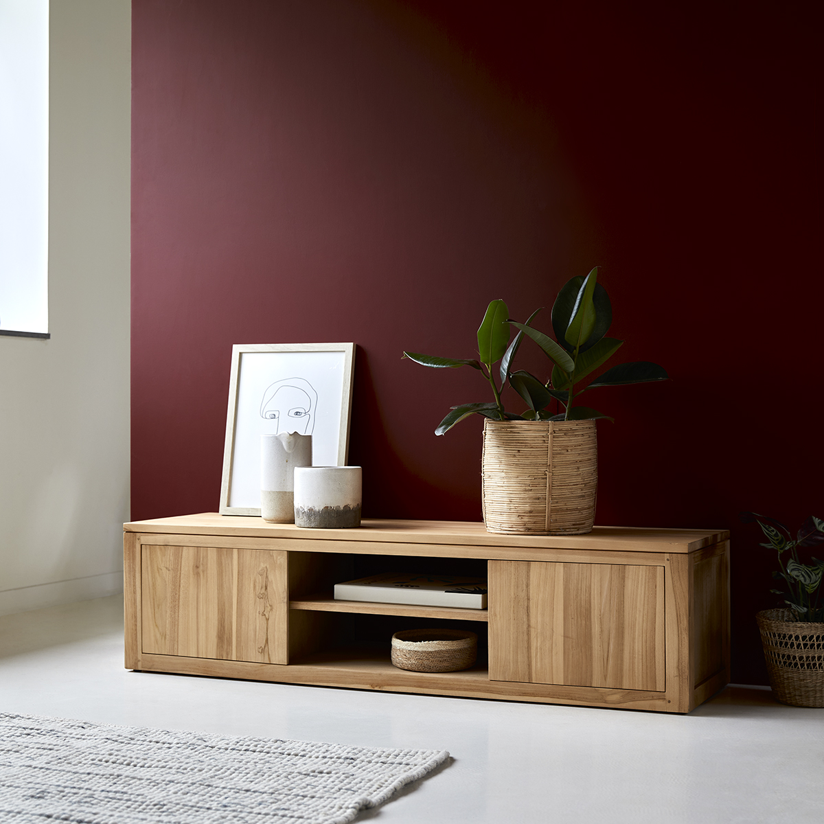 Basil Teak TV Cabinet 140 Basil Teak TV Cabinet 140