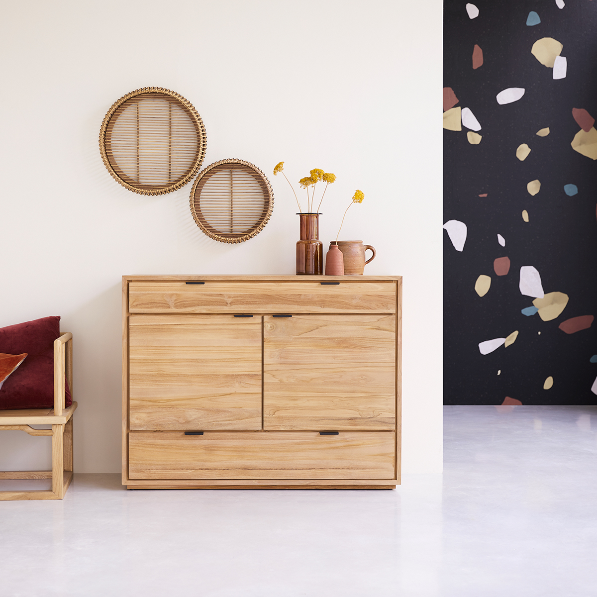 Buffet en teck massif Senson 120 cm Buffet en teck massif Senson 120 cm