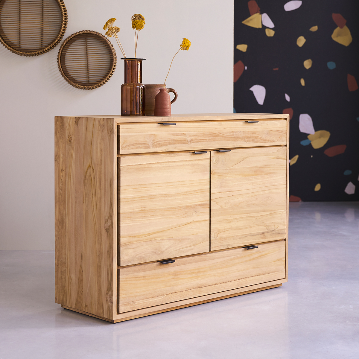 Buffet en teck massif Senson 120 cm Buffet en teck massif Senson 120 cm