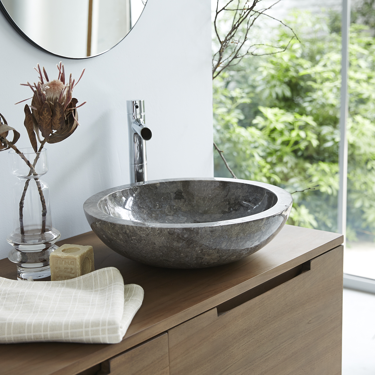 Calypso Grey marble washbasin Calypso Grey marble washbasin