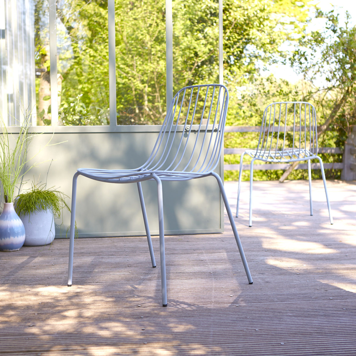 Chaise de jardin en métal Arty bleu grey Chaise de jardin en métal Arty bleu grey