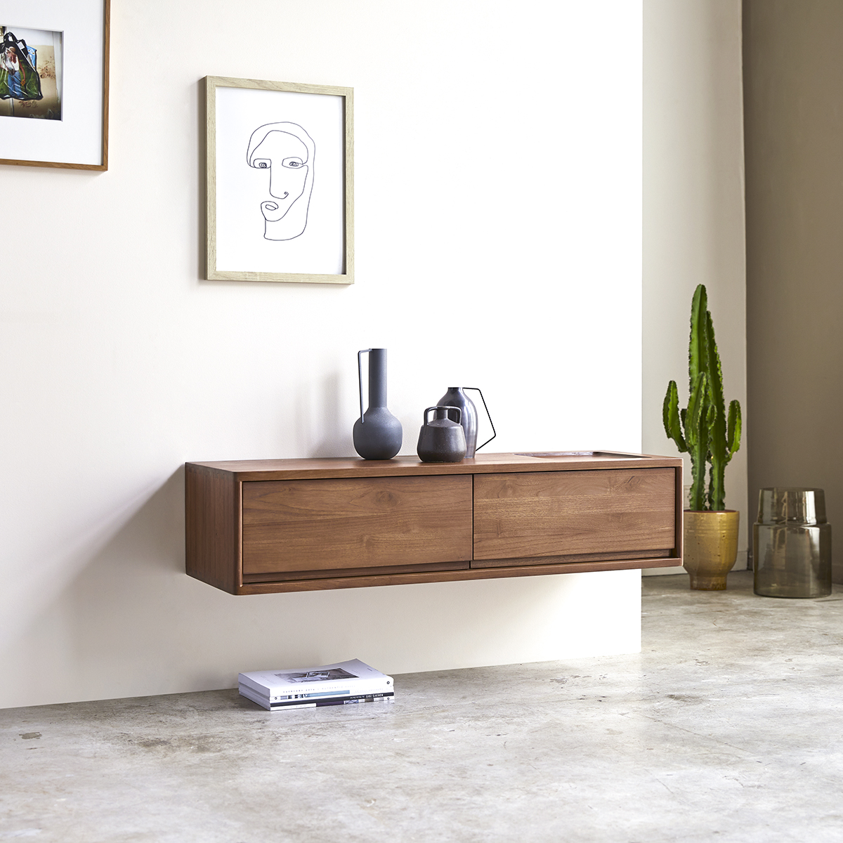 Circa 2-Drawer solid teak TV Stand 110 cm Circa 2-Drawer solid teak TV Stand 110 cm