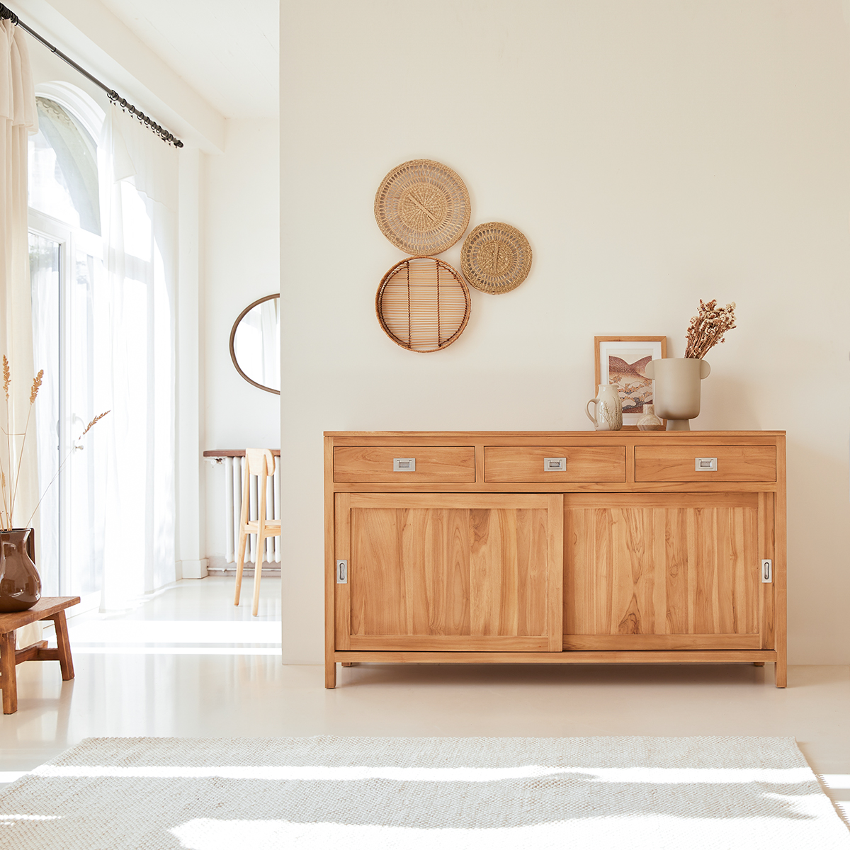 Coffee Tek Slide solid teak Sideboard 180 Coffee Tek Slide solid teak Sideboard 180