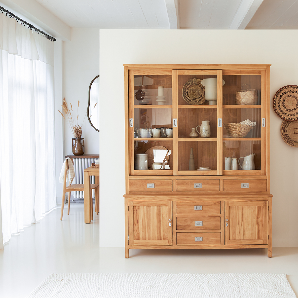 Coffee Tek solid teak Kitchen dresser 160 cm Coffee Tek solid teak Kitchen dresser 160 cm