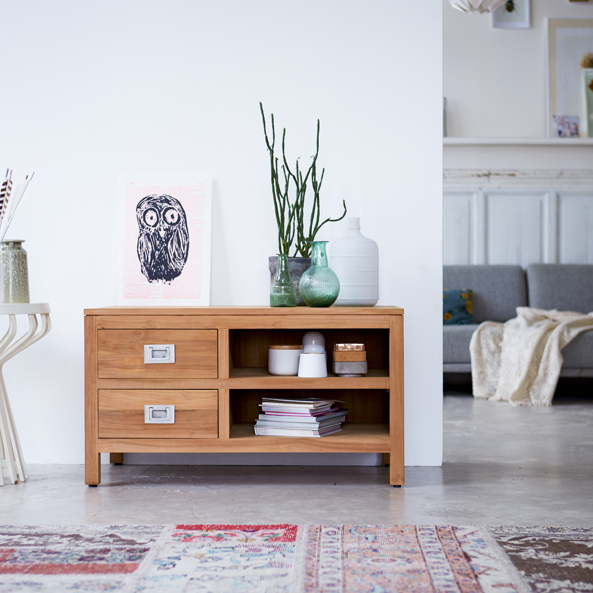 Coffee Tek solid teak TV Stand 90 cm Coffee Tek solid teak TV Stand 90 cm