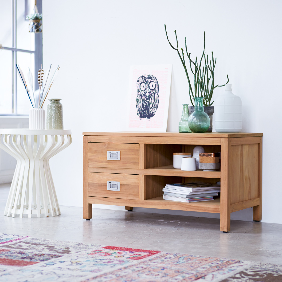 Coffee Tek solid teak TV Stand 90 cm Coffee Tek solid teak TV Stand 90 cm