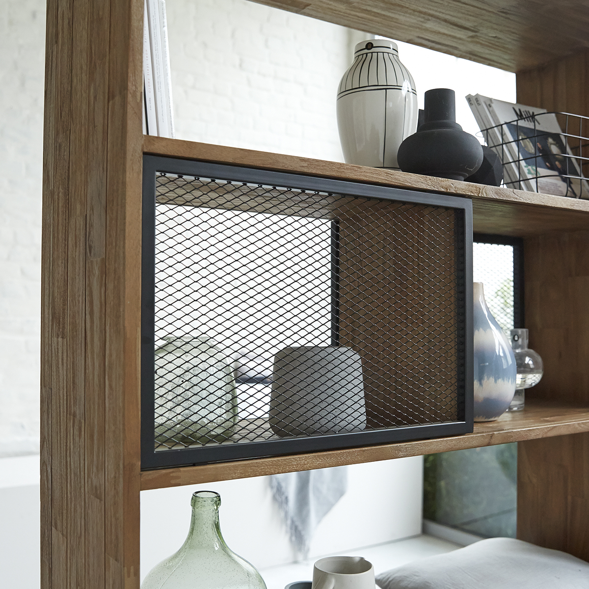Color Bebop black solid teak and metal bookcase 174 Color Bebop black solid teak and metal bookcase 174