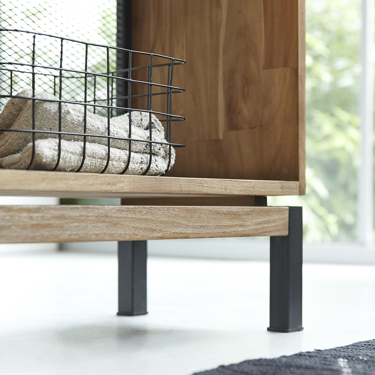 Color Bebop black solid teak and metal bookcase 174 Color Bebop black solid teak and metal bookcase 174
