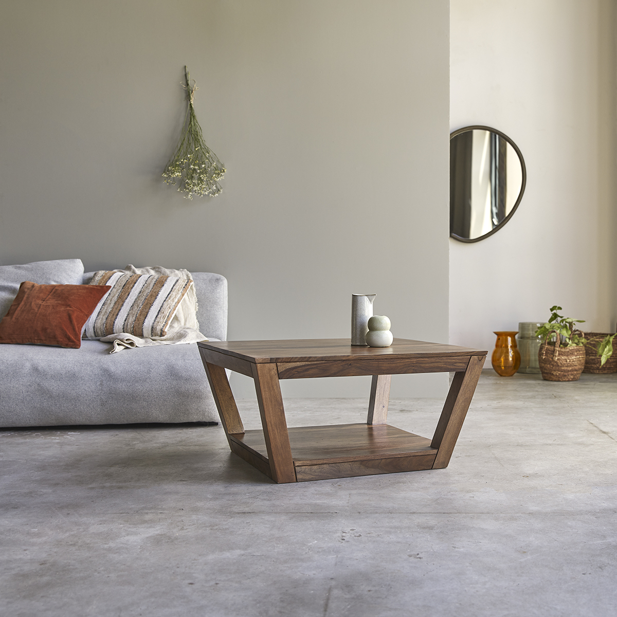 Couchtisch aus massives Palisanderholz 80x80 cm Villa Couchtisch aus massives Palisanderholz 80x80 cm Villa