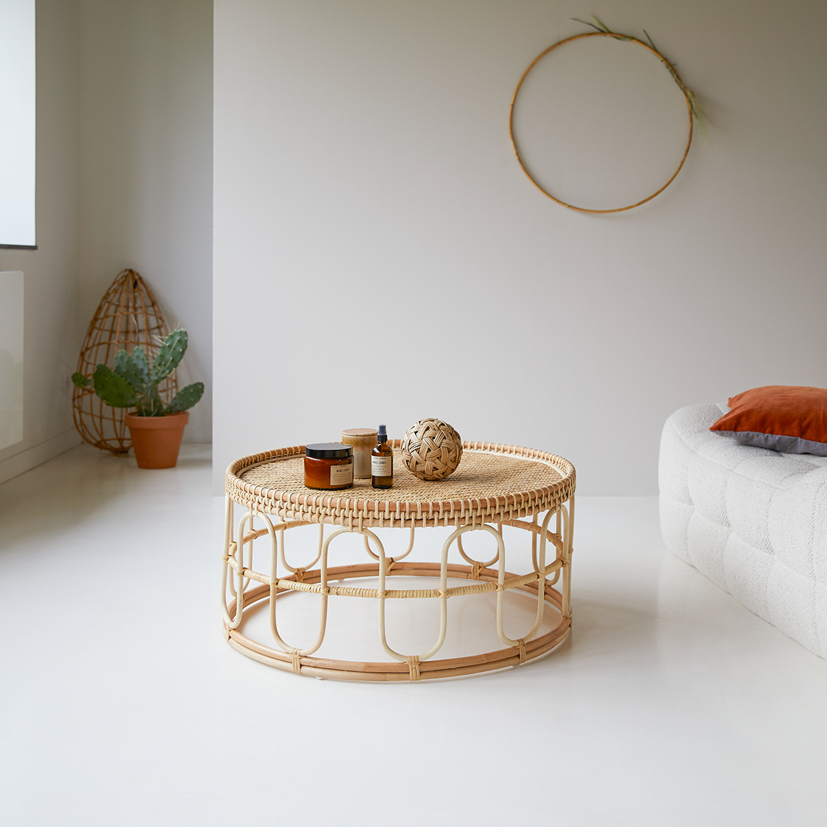 Couchtisch aus Rattan 80 Samson natur Couchtisch aus Rattan 80 Samson natur