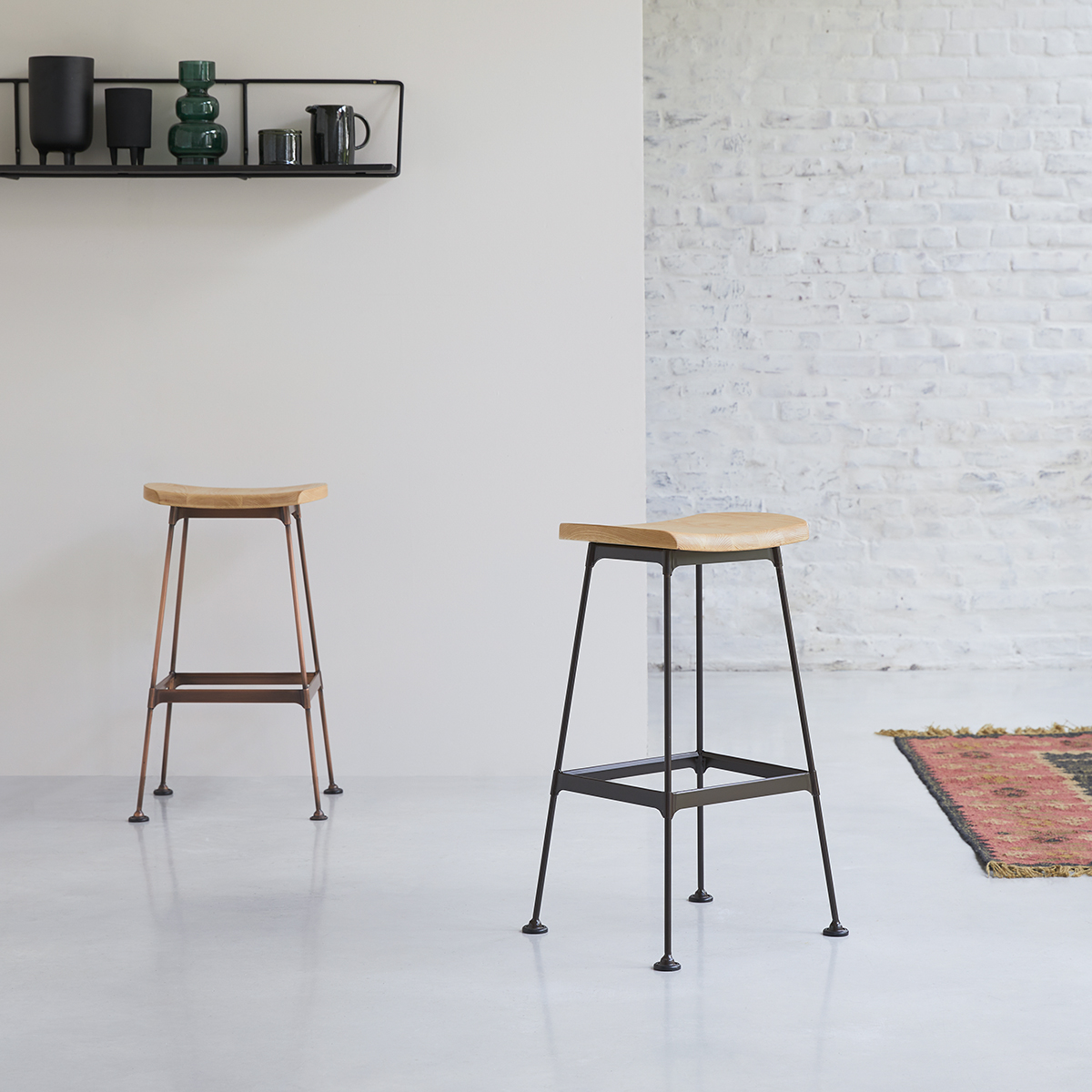 Diego black ash and metal Bar Stool Diego black ash and metal Bar Stool