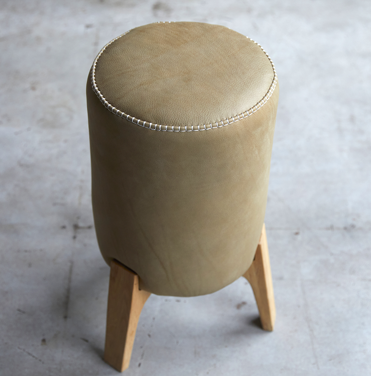 Drum L Cheyenne solid oak Stool Drum L Cheyenne solid oak Stool