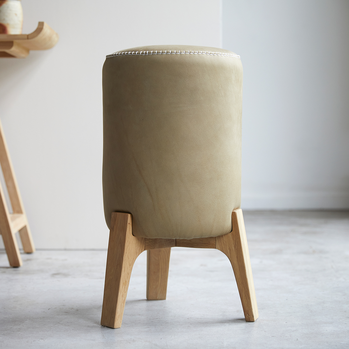 Drum L Cheyenne solid oak Stool Drum L Cheyenne solid oak Stool