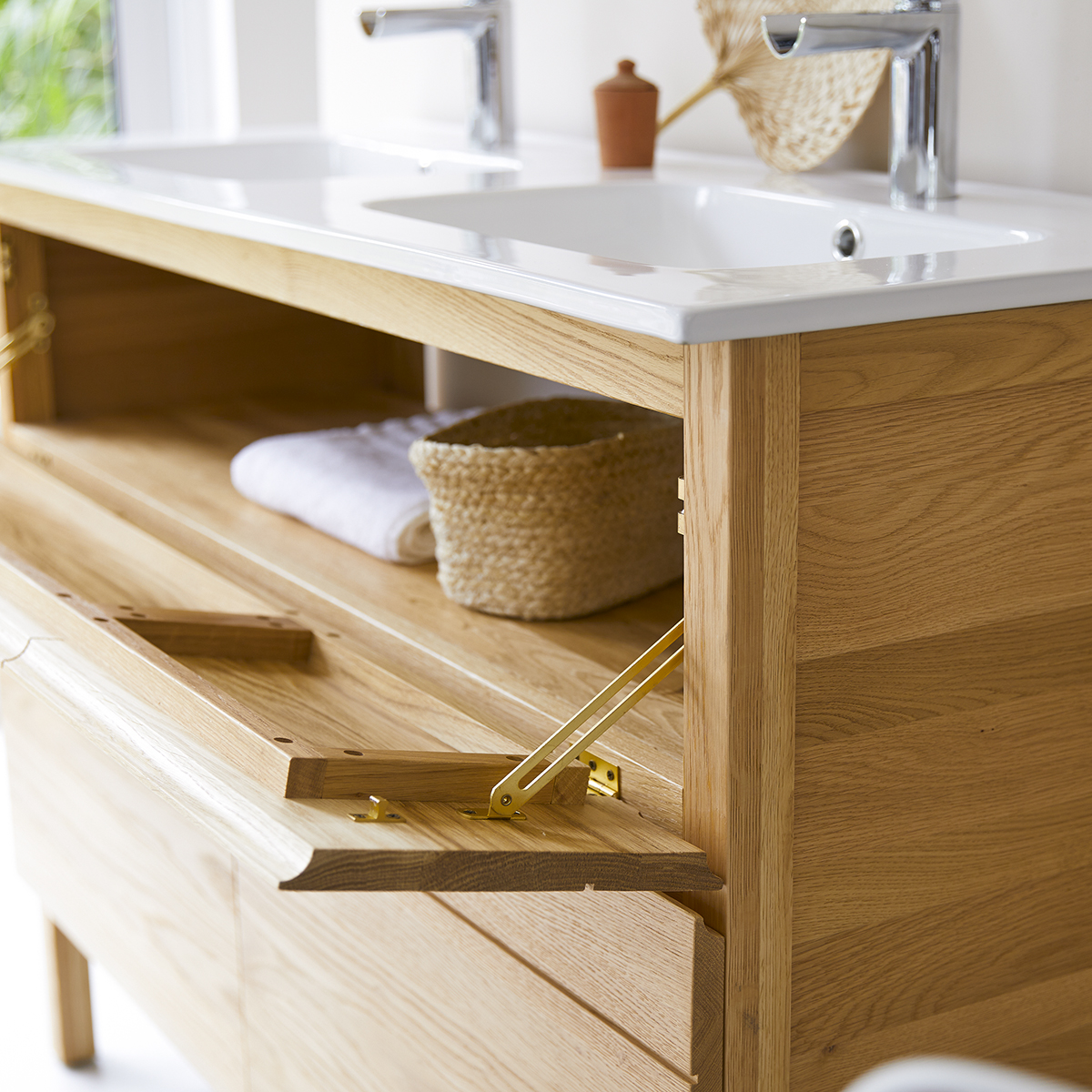 Easy solid oak and ceramic Vanity Cabinet 120 Easy solid oak and ceramic Vanity Cabinet 120