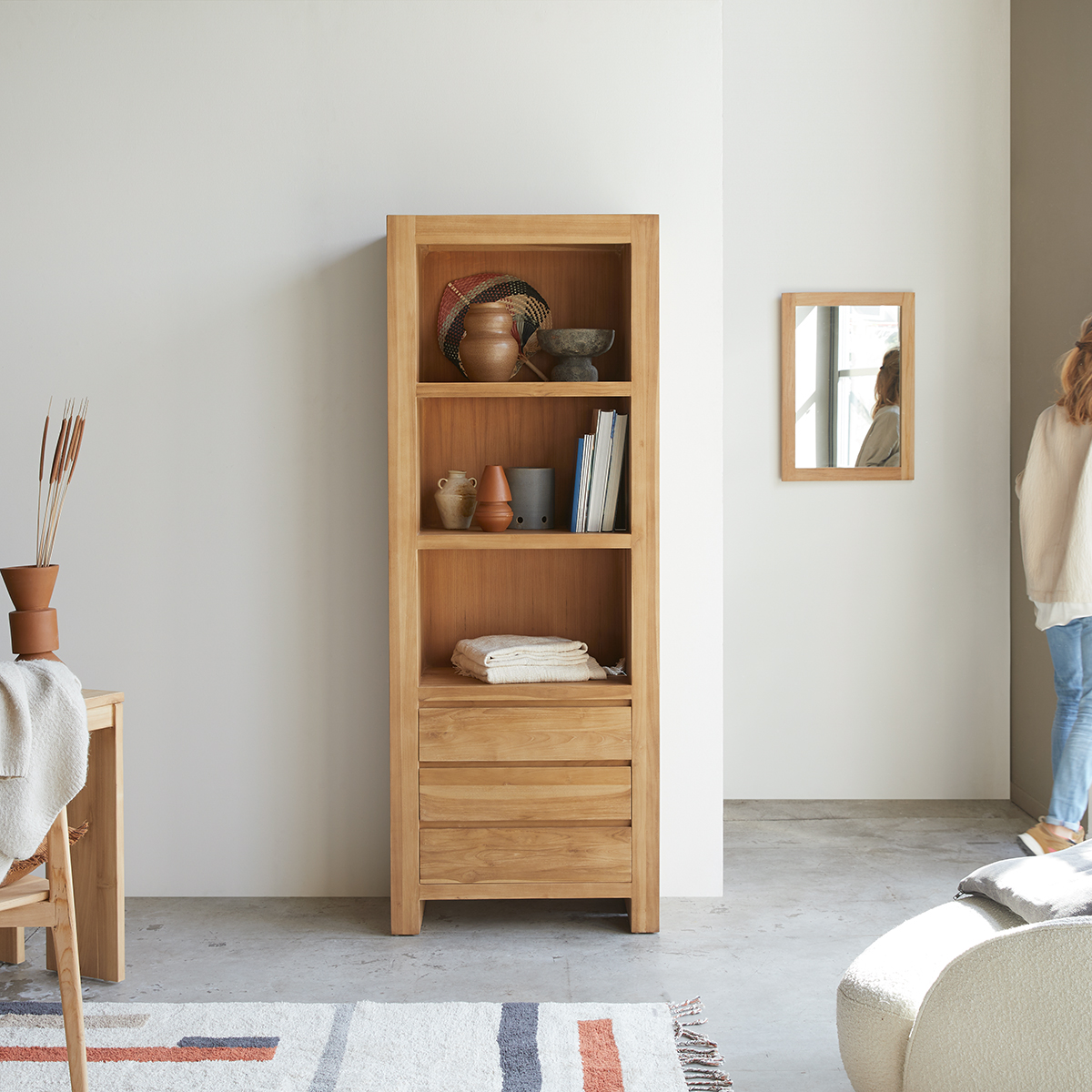 Eden solid teak Bookcase 75x200 Eden solid teak Bookcase 75x200