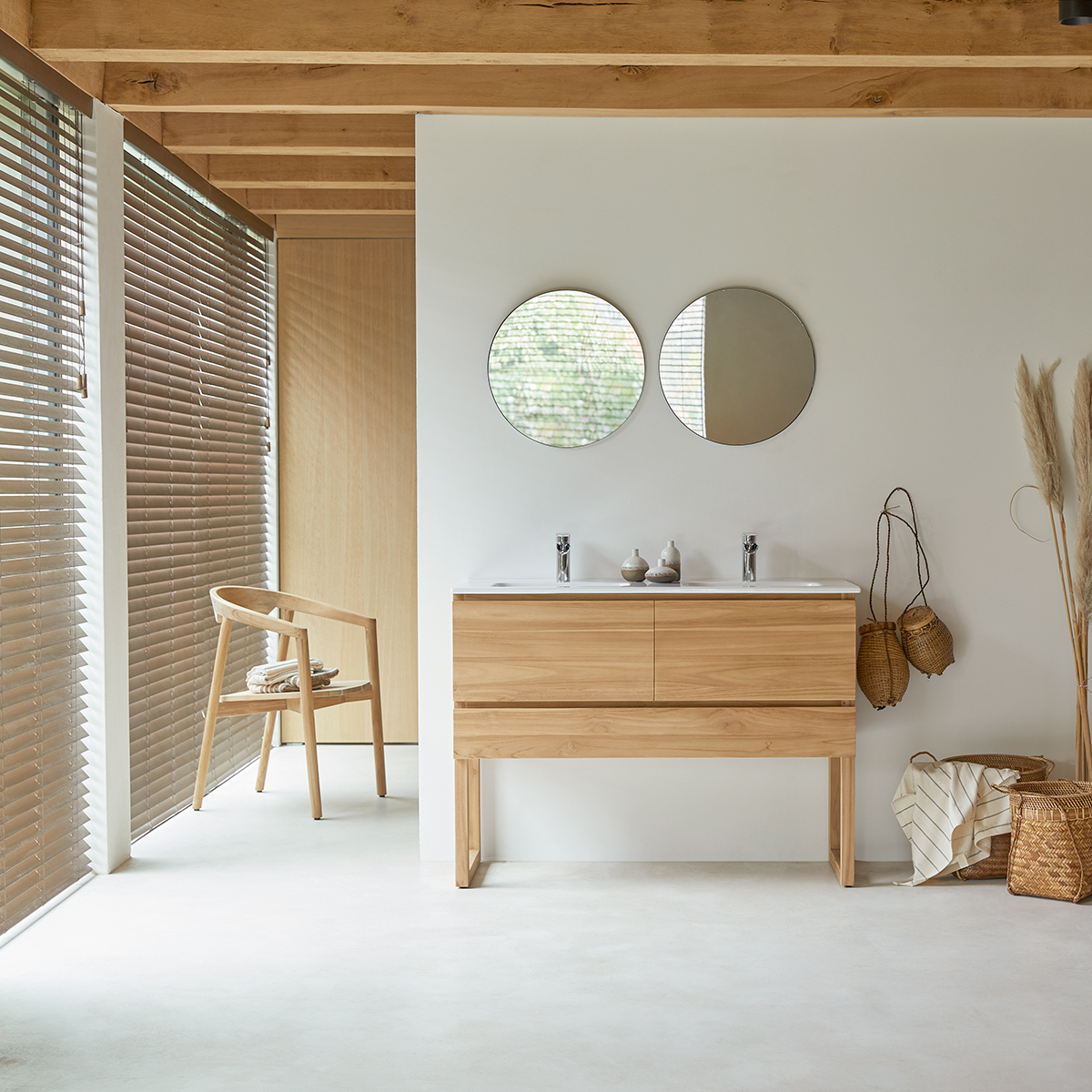 Edgar solid teak and ceramic bathroom unit 120 Edgar solid teak and ceramic bathroom unit 120