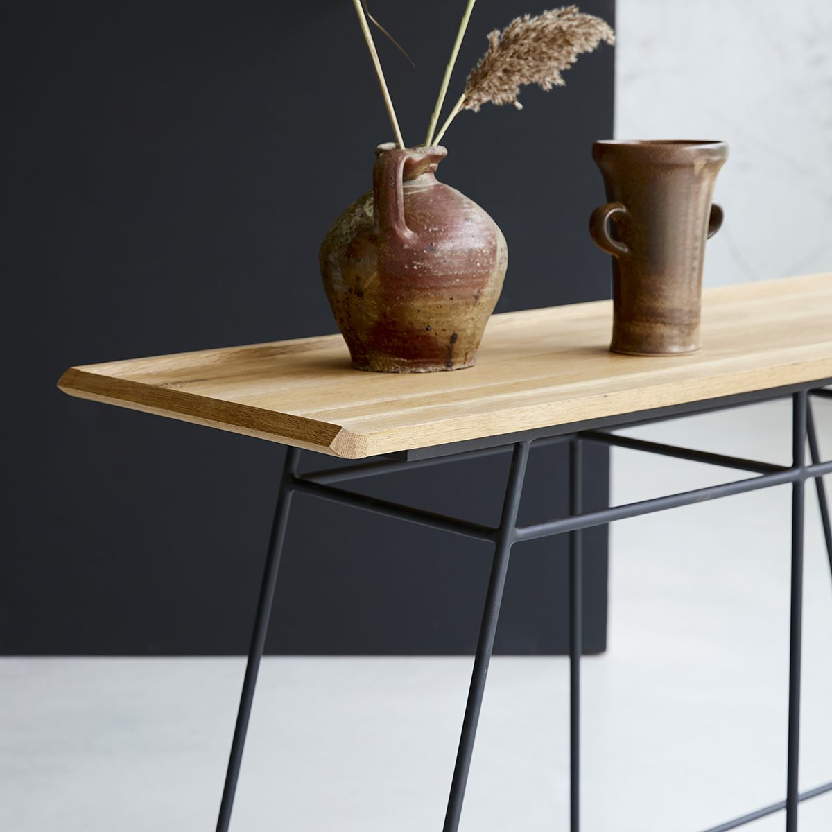 Ema metal and solid oak console table 130 Ema metal and solid oak console table 130